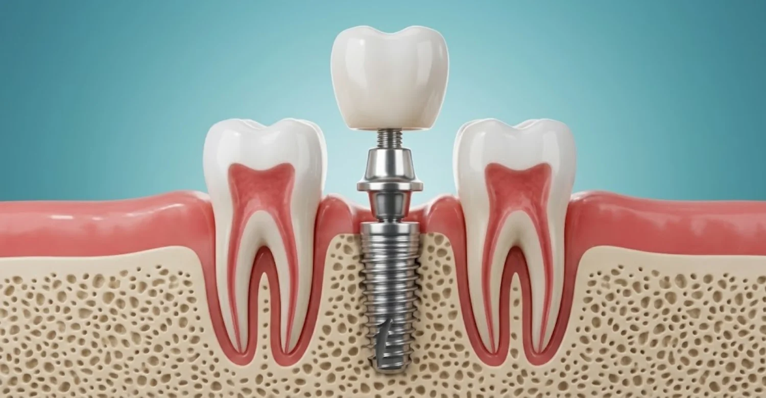 Distance between implant and tooth 2